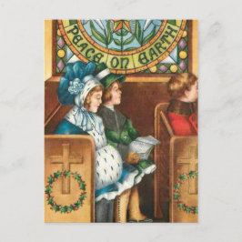 Paz en la postal del navidad del vintage de la