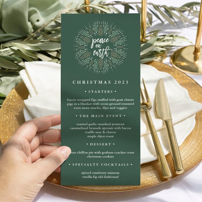 Paz en la Tierra | Menú de cena de Navidades (Subido por el creador)