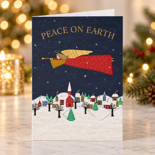 Paz en la Tierra Pueblo de Navidad Ángel Arte Folc