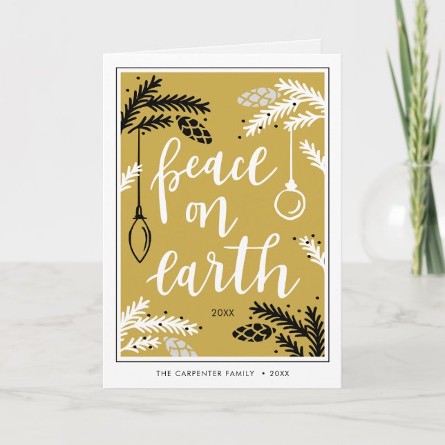 Paz en la Tierra | Tarjeta de vacaciones fotográfi (Anverso)