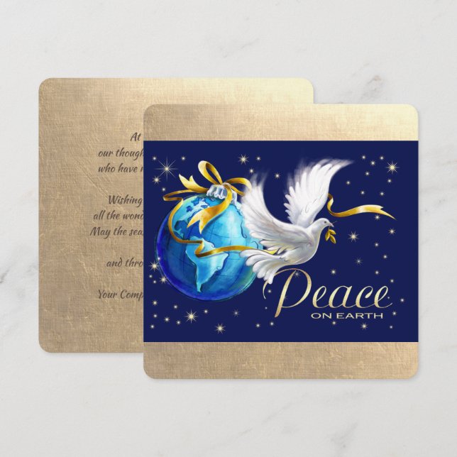 Paz en la Tierra. Tarjeta de vacaciones Navidades  (Anverso / Reverso)