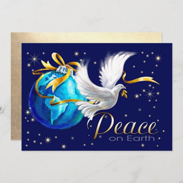 Paz en la Tierra. Tarjetas de Navidad planas corpo (Anverso / Reverso)