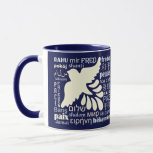 PAZ en muchas tazas conocidas de encargo de las