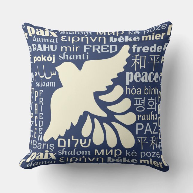 PAZ en muchos idiomas arroja almohadas (Anverso)