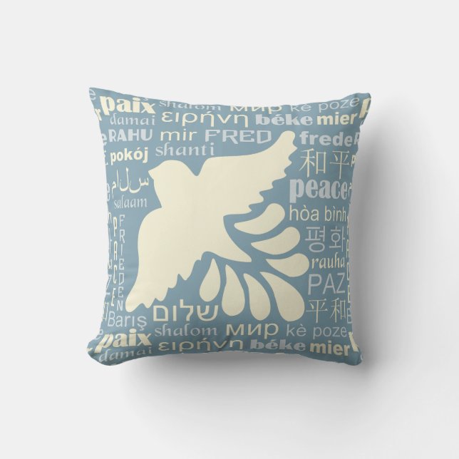 PAZ en muchos idiomas arroja almohadas (Anverso)