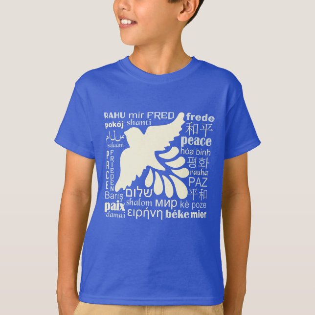 PAZ en muchos idiomas camisetas y chaquetas (Anverso)