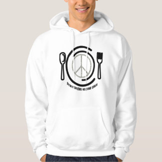 Paz en sudadera con capucha de la placa