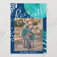 Paz en tarjeta bilateral de la foto de la tierra