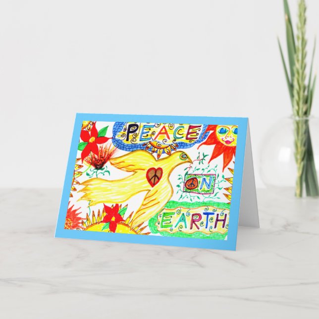 Paz en tarjeta de felicitación de la paloma de la (Anverso)