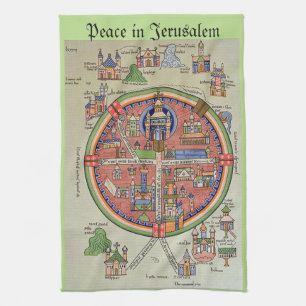Paz en toalla de cocina de Jerusalén