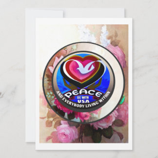 Paz Esté Con EEUU. Pintado a mano... Tarjeta plana