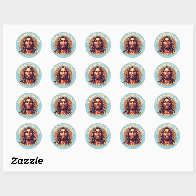 Paz Esté contigo - Jesús Pegatina (Hoja)