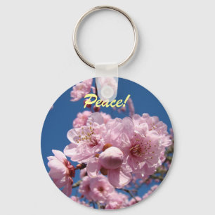 ¡Paz! llaveros regalos Cielo Azul Flor de árbol Ro