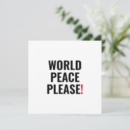 Paz mundial por favor blanco rojo negro sin tarjet