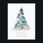 Paz Nieve Acuarela Pino Árbol de Navidad Regalo<br><div class="desc">Si necesita alguna personalización adicional,  no dude en enviarme un mensaje a yellowfebstudio@gmail.com.</div>