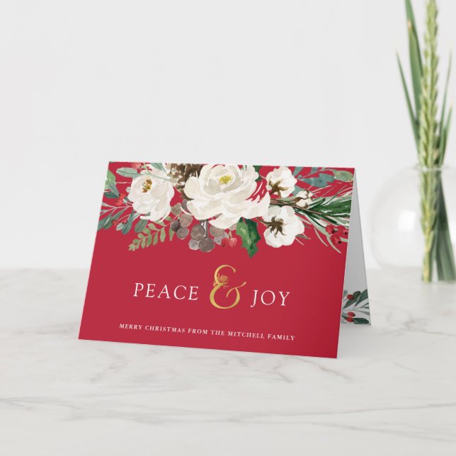 Paz Roja y Alegría | Floral Feliz Navidad (Anverso)