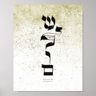 PAZ, Shalom, ש ל ו ם , caligrafía hebrea, arte mur