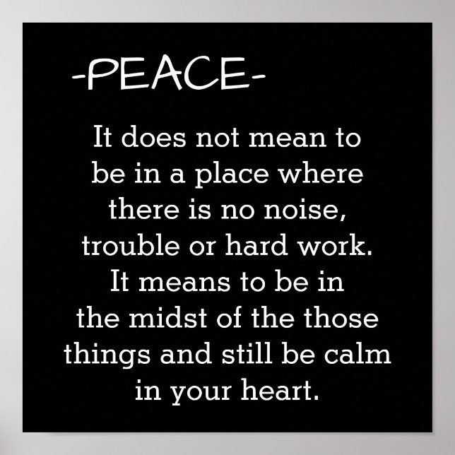 Paz - Significado de - impresión poster (Frente)