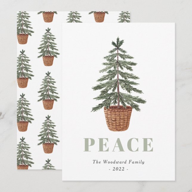 Paz Simple Árbol de Navidad de hoja perenne (Anverso / Reverso)