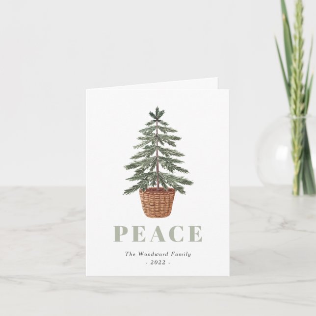 Paz Simple Árbol de Navidad de hoja perenne (Anverso)