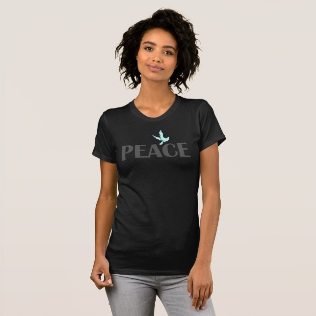 Paz simple paloma minimalista moderna camiseta (Anverso completo)