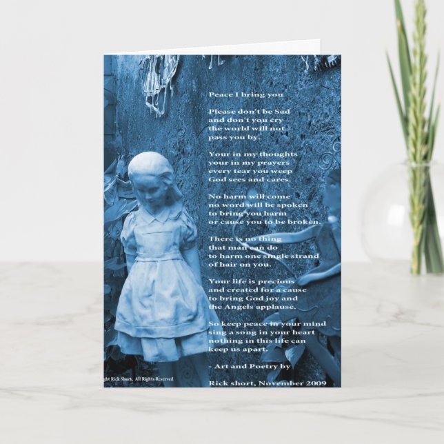 Paz Te traigo un poema de tarjetas de saludo refle (Anverso)