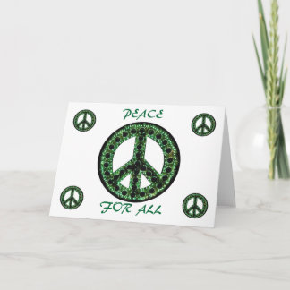 paz verde para toda la tarjeta de felicitación