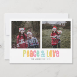 Paz y Amor Colorido de Dos Fotos Navidad