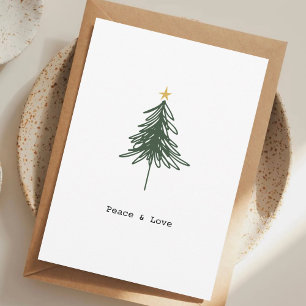 Paz y amor Estrella de árbol de Navidad simple Min