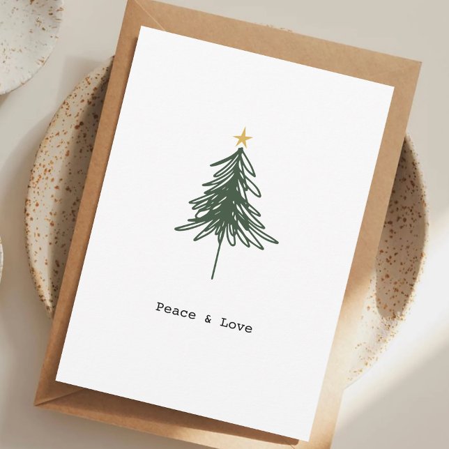 Paz y amor Estrella de árbol de Navidad simple Min (Subido por el creador)