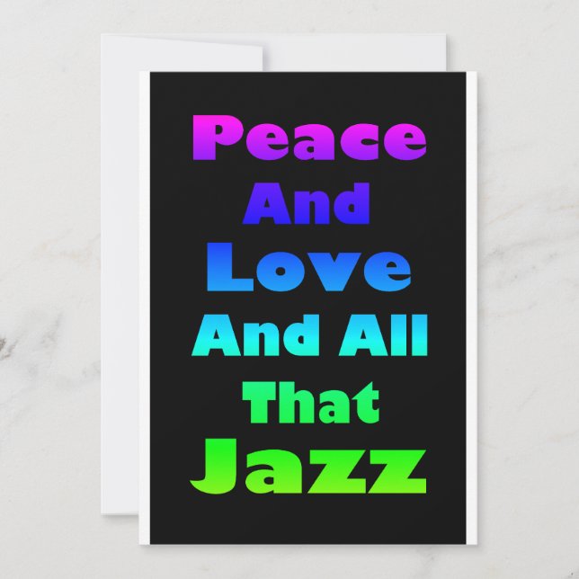 Paz y amor y toda esa invitación al jazz (Anverso)