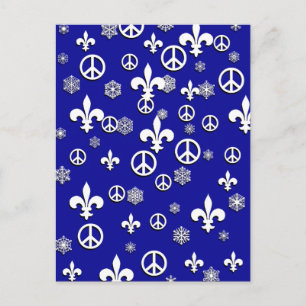 Paz y tarjetas de Navidad de la flor de lis