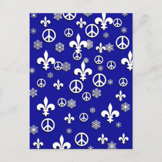 Paz y tarjetas de Navidad de la flor de lis