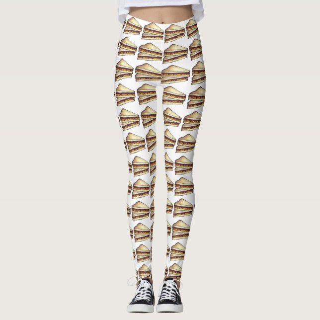 PB&J Peanut Butter Jelly Sandwich Foodie Leggings (Anverso)
