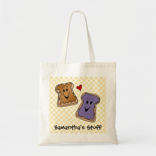 PB&J personalizado embroma el bolso del tote/de (Frente)