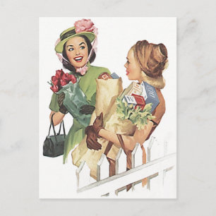 PC de amigos vecinos de ducha de postales retro vi