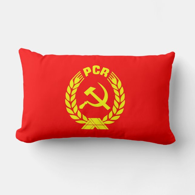 pcr vieja almohada de bandera comunista de fiesta  (Anverso)