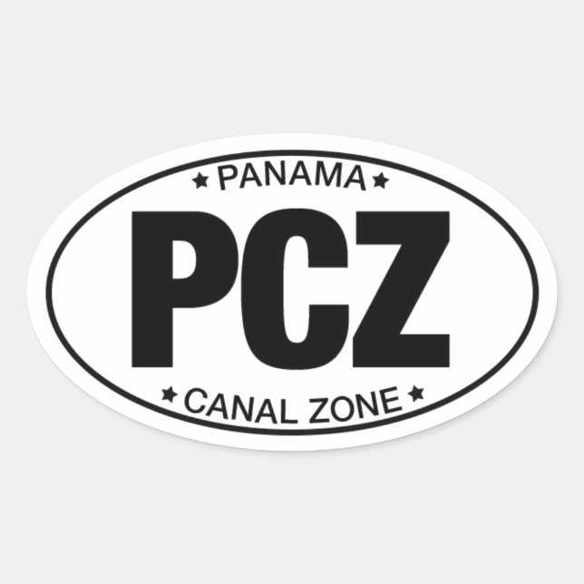 PCZ - Pegatina de la zona del canal de Panamá (Anverso)