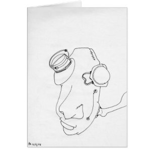 PDD Tarjeta de doodles de cibercara de dibujos de