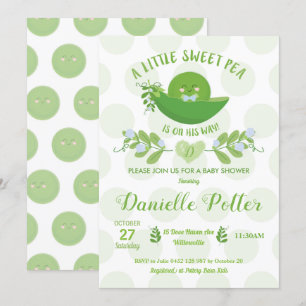 Pea en un bebé Pod Invitaciones a ducha para bebé