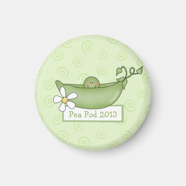 Pea en un imán de Baby Shower Pod (Frente)