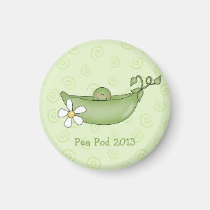 Pea personalizada en un imán de Baby Shower Pod