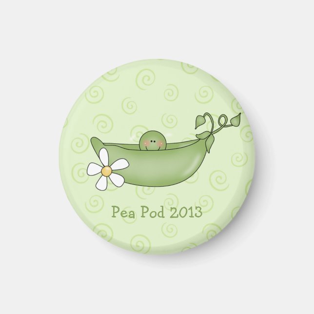 Pea personalizada en un imán de Baby Shower Pod (Frente)