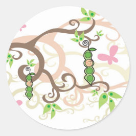 Pea Rosa En Un Pegatina Baby Shower Chica De Pod