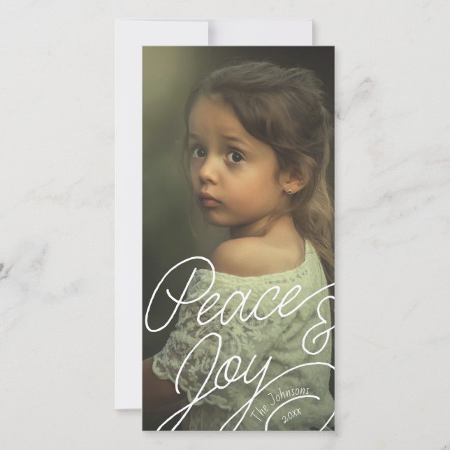 Peace and Joy Casual Script Photo (Anverso)