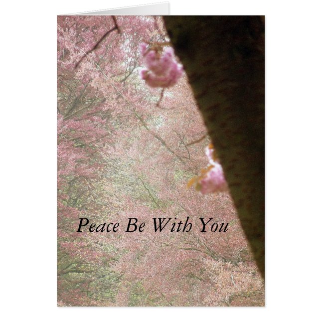 Peace Be With You Pink Blossom Card (Frente)