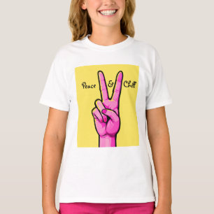 Peace & Chill ✌️ camiseta de mano mínima Personali