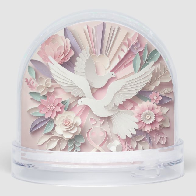 Peace & Grace – Dove and Cross Papercut Pastel Art (Reverso)