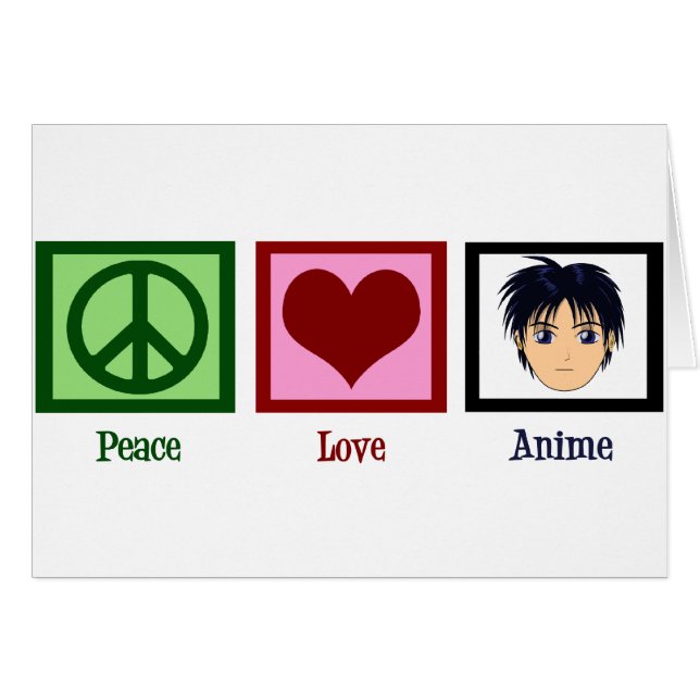 Peace Love Anime Card (Anverso (Horizontal))