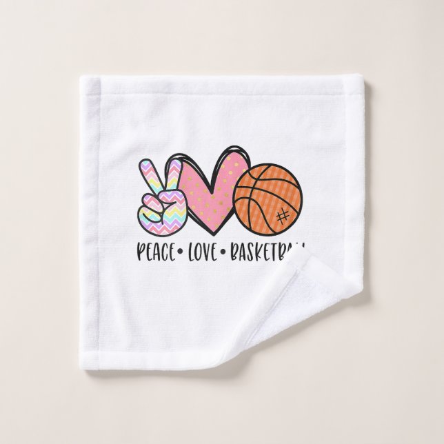 Peace Love Basketball Heart for Women Adolescentes (Toallita)